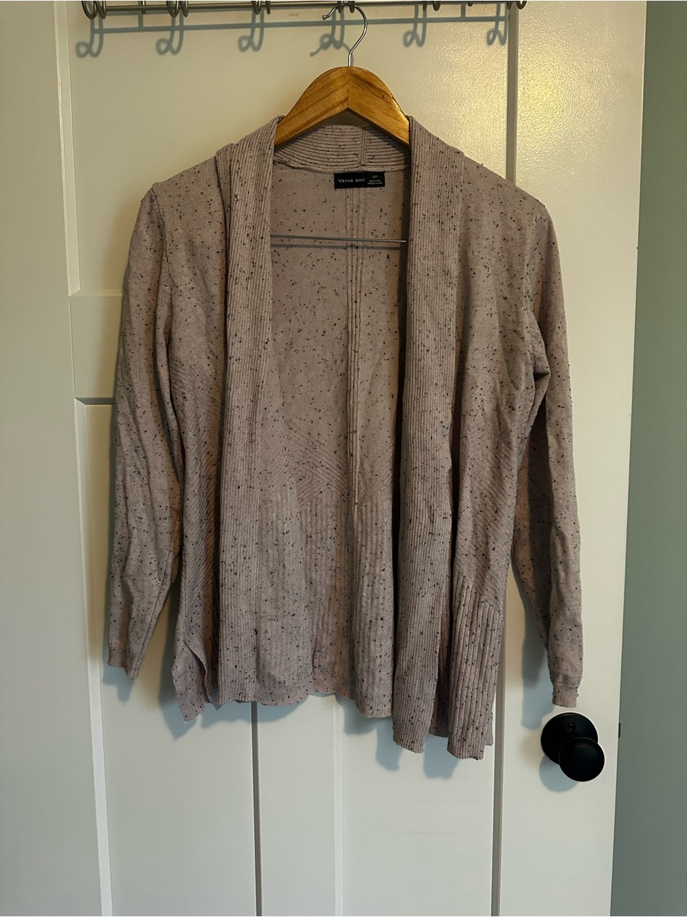 Verve Ami Speckled Open-Front Cardigan